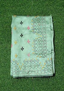 Embroidered Katha Stitch Saree