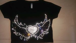 Sparkling Winged Heart Black T-Shirt