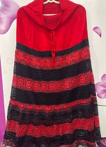 Red &amp; Black net Skirt