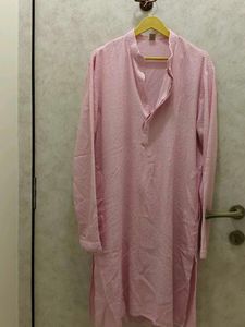 Pink Textured Kurta for men