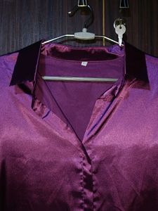 SAVANA Purple Non-Button Pullover Shirt