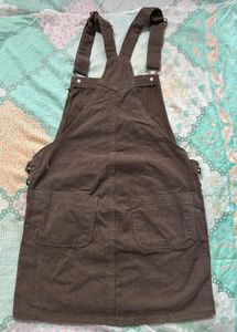 Brown Corduroy Pinafore Dress