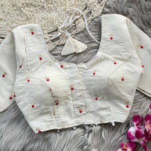 Embroidered Cream Blouse