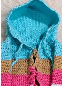 🧶 Handmade Crochet Baby Hoodie👼