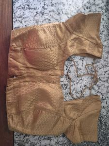Elegant Gold Brocade Blouse