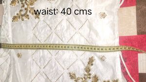 Elegant White Kurta with Golden Embroidery
