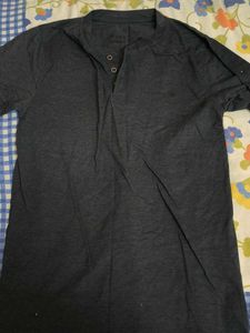 Men's Dark Grey Henley T-Shirt