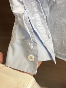 Light Blue Collared Button-Up Top