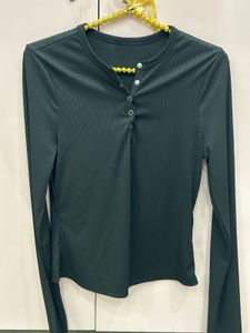 Ribbed Long Sleeve Henley Top