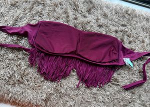 Fringed Strapless Bikini Top