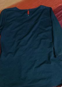 Elegant Dark Blue Long Sleeve Top