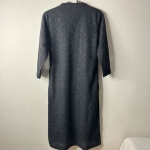 Elegant Black Chikankari Kurta