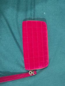 Velvet Quilted Clutch Wristlet