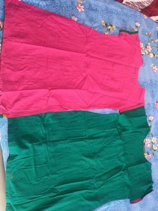 Beautiful Pink  and  green pureCotton Kurta combo