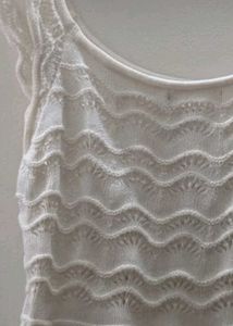 White Crochet Knit Top