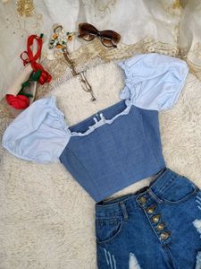 Charming Puff Sleeve Crop Top