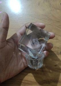 you will get two Cube of 3d Crystal with stand