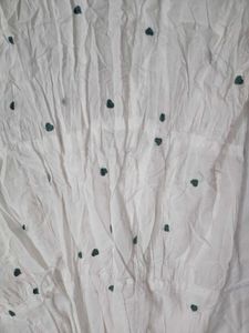 White Tiered Skirt with Heart Print