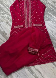 Vibrant Pink Ethnic lahenga with shrug