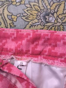 Pink Houndstooth Skirt