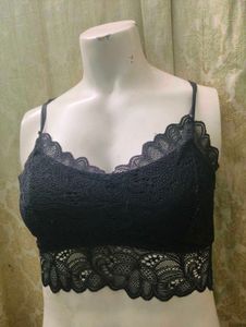 Black Lace Bralette Crop Top