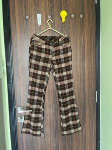 Plaid Flared Pants