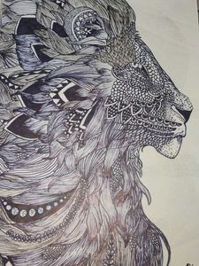 Intricate Lion Sketch