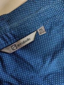 Blue Dotted Button-Up Shirt