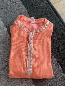 Babyhug Orange Striped Kurta 12-18 month
