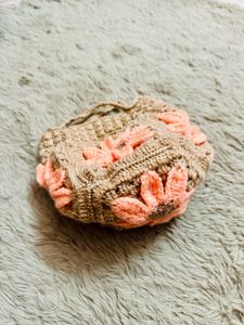 Handmade Crochet Bag with Floral Design