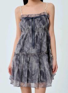 rose print grey frock