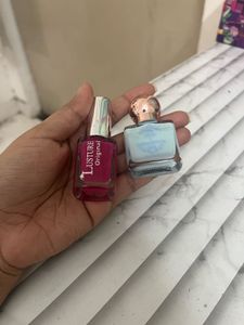 Blue and Pink Nail Polish combo