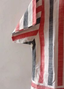 Striped Short Sleeve Shirt Dress