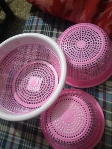 Home One Classic Plastic Basket 3 Pcs