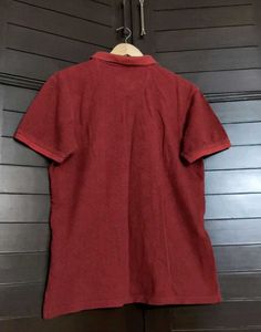 Louis Philippe Men Classic Red Polo T-shirt