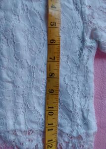 White Lace Crop Top For Girls- 4 To 6 Years