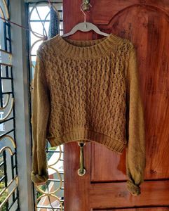 Olive Green Textured Sweater