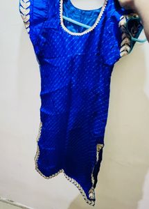 Royal Blue Embroidered kurti