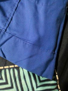 Vintage Blue Dress with Gingham Trim