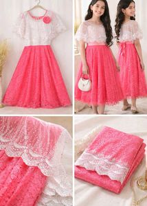 Girls Party Wear Gown (14–16 yrs) | Pink &amp; White D