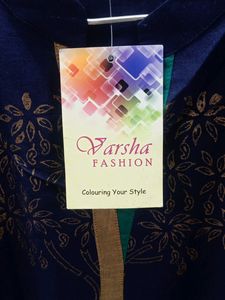 Stylish Navy Blue Kurti with Tree Motif