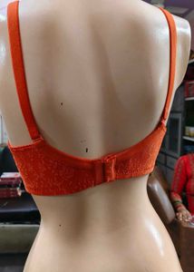 Floret Orange Lace Bra