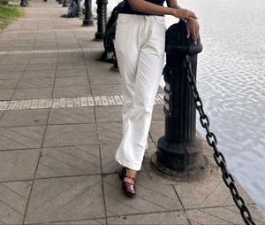 White bootcut jeans