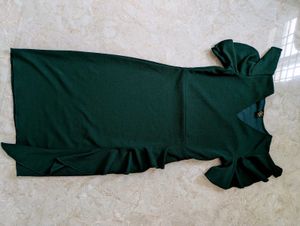 Elegant Ruffled Green Dress
