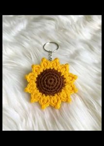 Sunflower Crochet Keychain
