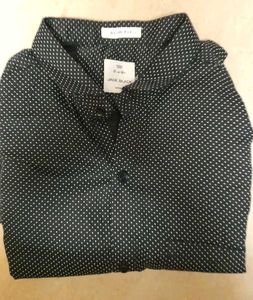 Men's Black &amp; White Polka Dot Shirt