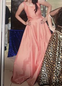 Elegant Peach Ethnic Gown (boutique stitched)