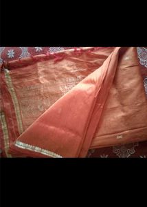 orange colour silk saree