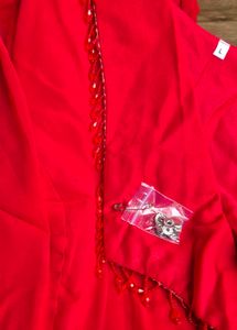 Elegant Red Ethnic Kurta Set with Pants