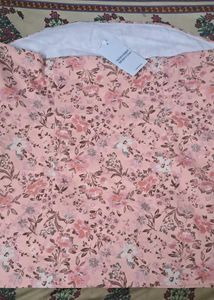 PEACH FLORAL STRAPLESS TOP